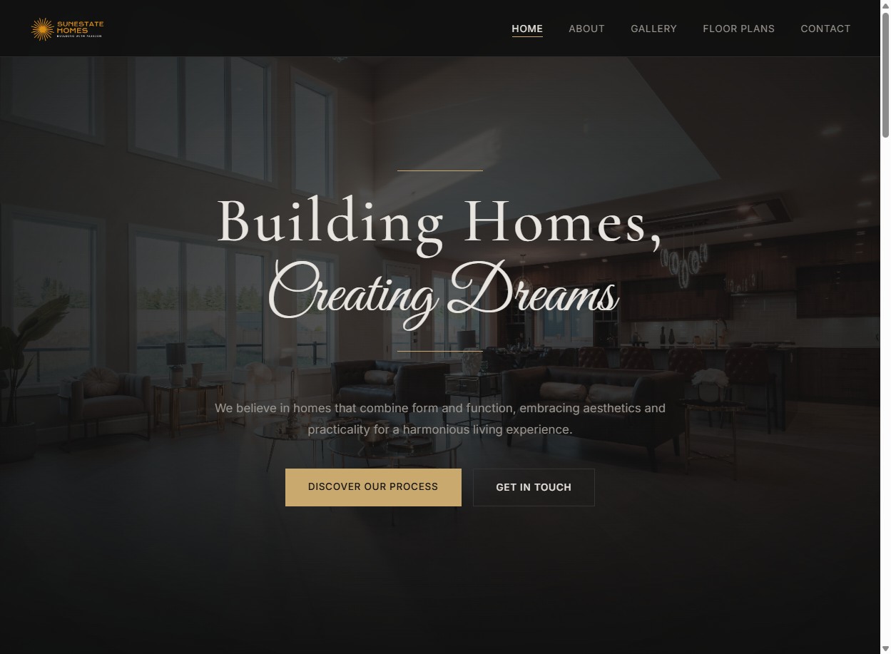 Sun Estate Homes homepage